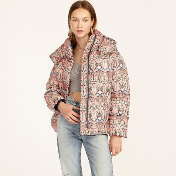 NWT J.Crew Flurry Puffer Jacket in Liberty May Nouveau Print PrimaLoft XL - Picture 2 of 7